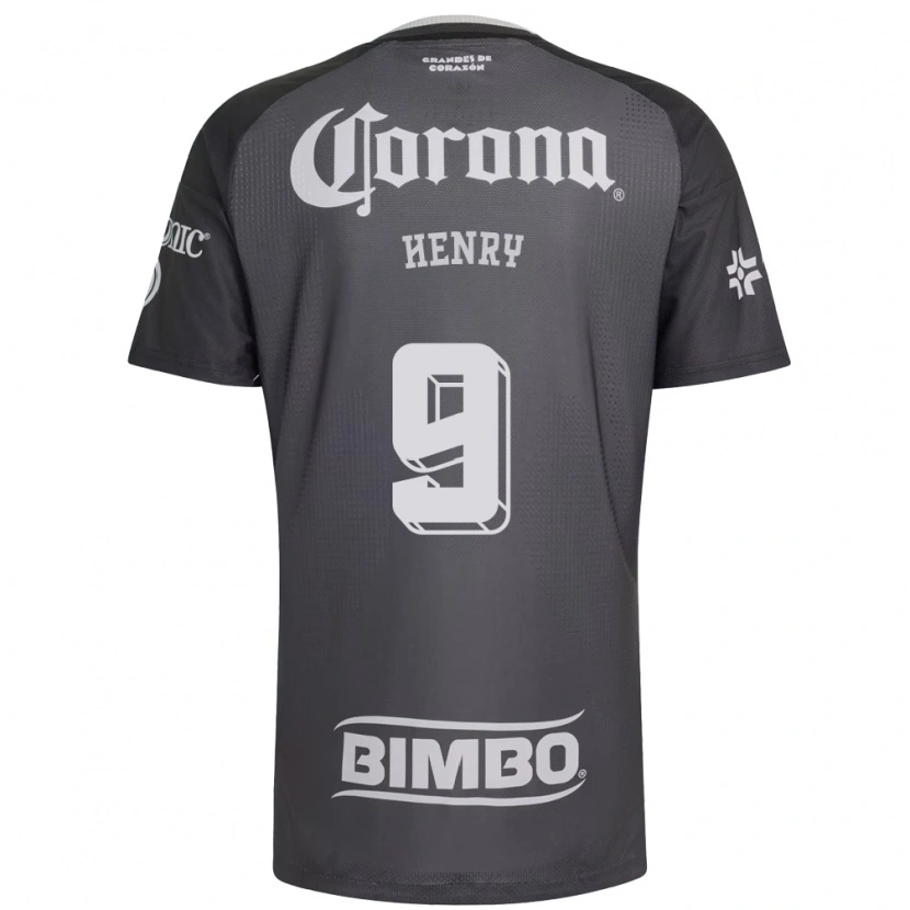 Danxen Niño Camiseta Henry Martin #9 Gris Blanco Negro 2ª Equipación 2026/27 La Camisa México