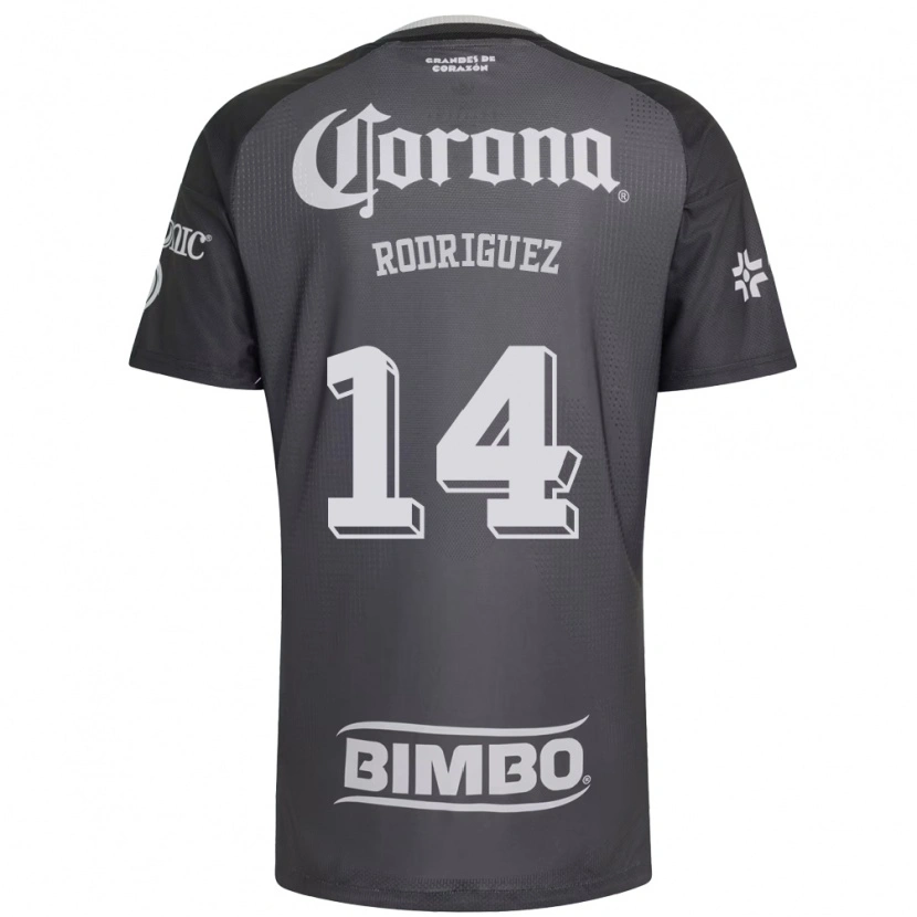Danxen Niño Camiseta Monica Rodriguez #14 Gris Blanco Negro 2ª Equipación 2026/27 La Camisa México