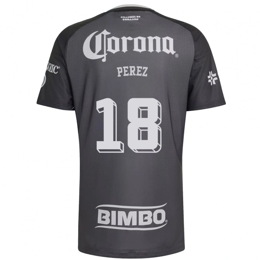 Danxen Niño Camiseta Amanda Perez #18 Gris Blanco Negro 2ª Equipación 2026/27 La Camisa México
