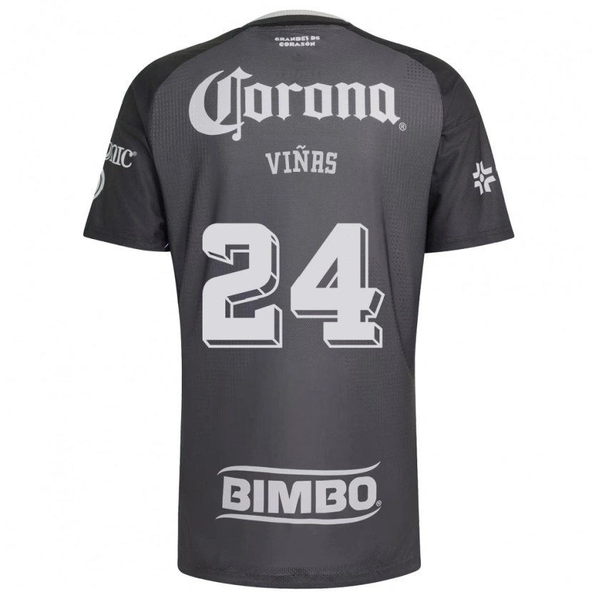 Danxen Niño Camiseta Federico Viñas #24 Gris Blanco Negro 2ª Equipación 2026/27 La Camisa México