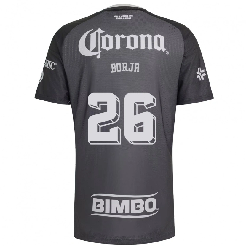 Danxen Niño Camiseta Cristián Borja #26 Gris Blanco Negro 2ª Equipación 2026/27 La Camisa México