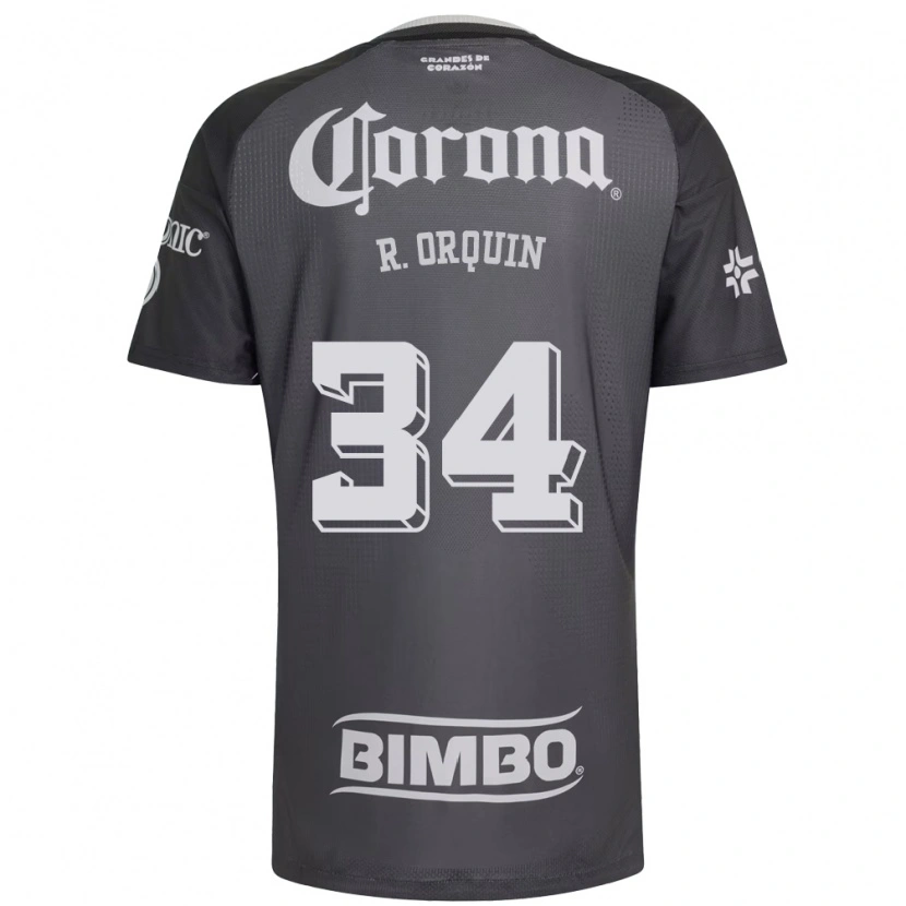 Danxen Niño Camiseta Ralph Orquin #34 Gris Blanco Negro 2ª Equipación 2026/27 La Camisa México