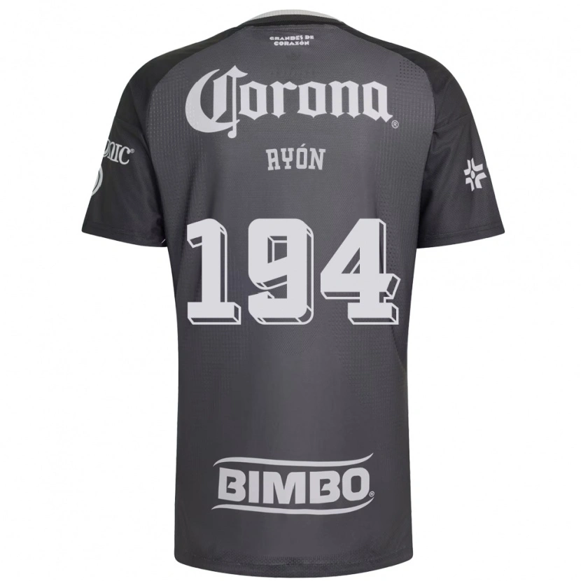 Danxen Niño Camiseta César Ayón #194 Gris Blanco Negro 2ª Equipación 2026/27 La Camisa México