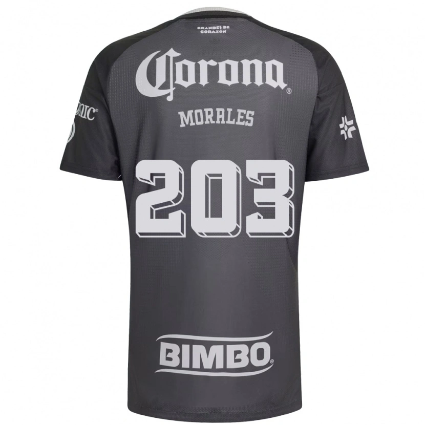 Danxen Niño Camiseta Alan Morales #203 Gris Blanco Negro 2ª Equipación 2026/27 La Camisa México