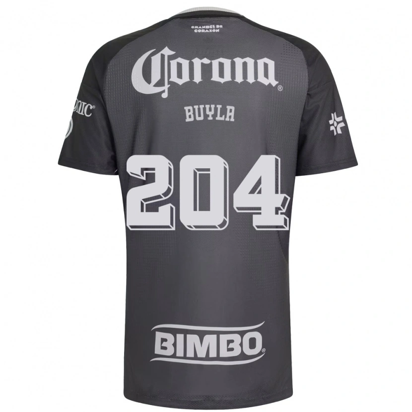 Danxen Niño Camiseta Hugo Buyla #204 Gris Blanco Negro 2ª Equipación 2026/27 La Camisa México