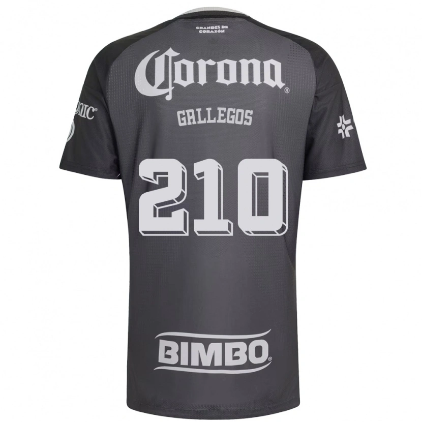 Danxen Niño Camiseta José Gallegos #210 Gris Blanco Negro 2ª Equipación 2026/27 La Camisa México