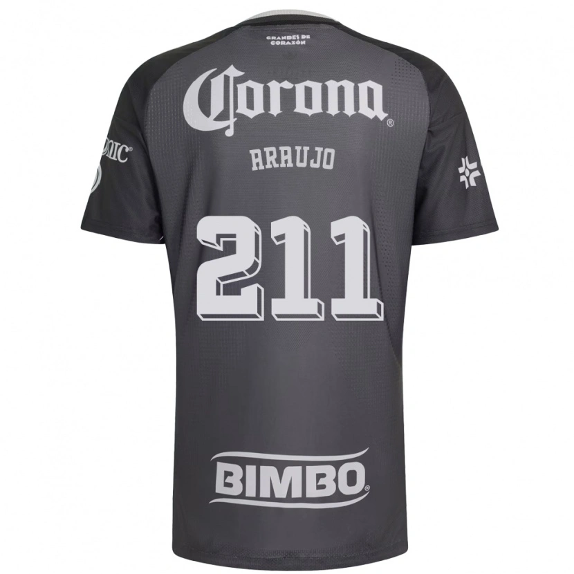 Danxen Niño Camiseta Andrés Araujo #211 Gris Blanco Negro 2ª Equipación 2026/27 La Camisa México