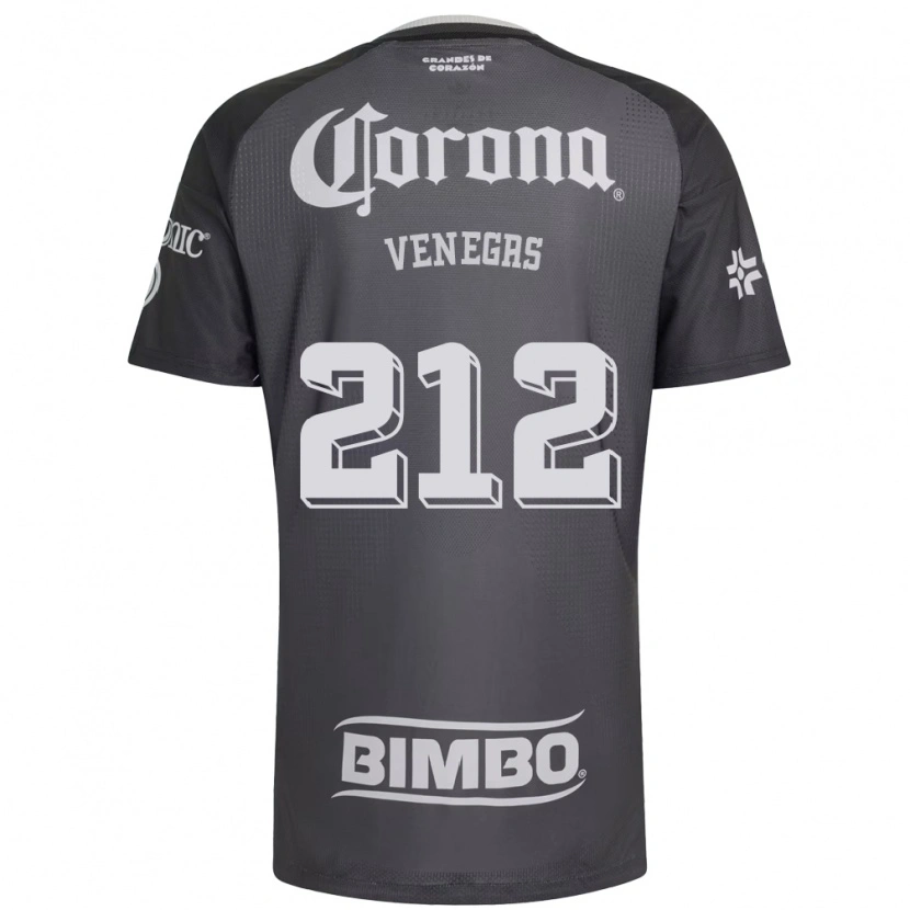 Danxen Niño Camiseta Sebastián Venegas #212 Gris Blanco Negro 2ª Equipación 2026/27 La Camisa México