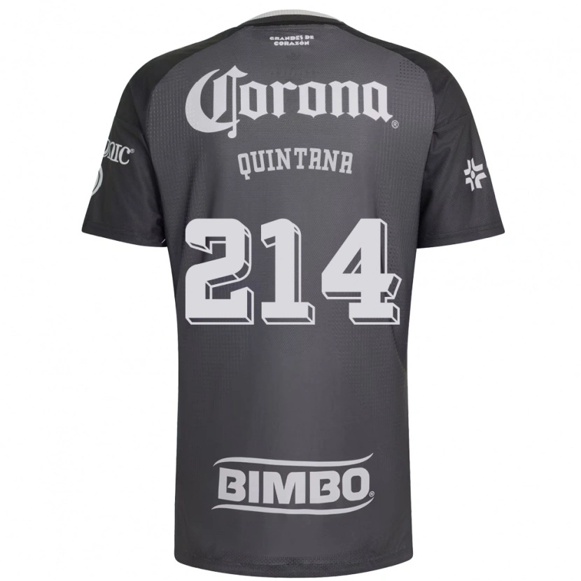 Danxen Niño Camiseta Diego Quintana #214 Gris Blanco Negro 2ª Equipación 2026/27 La Camisa México