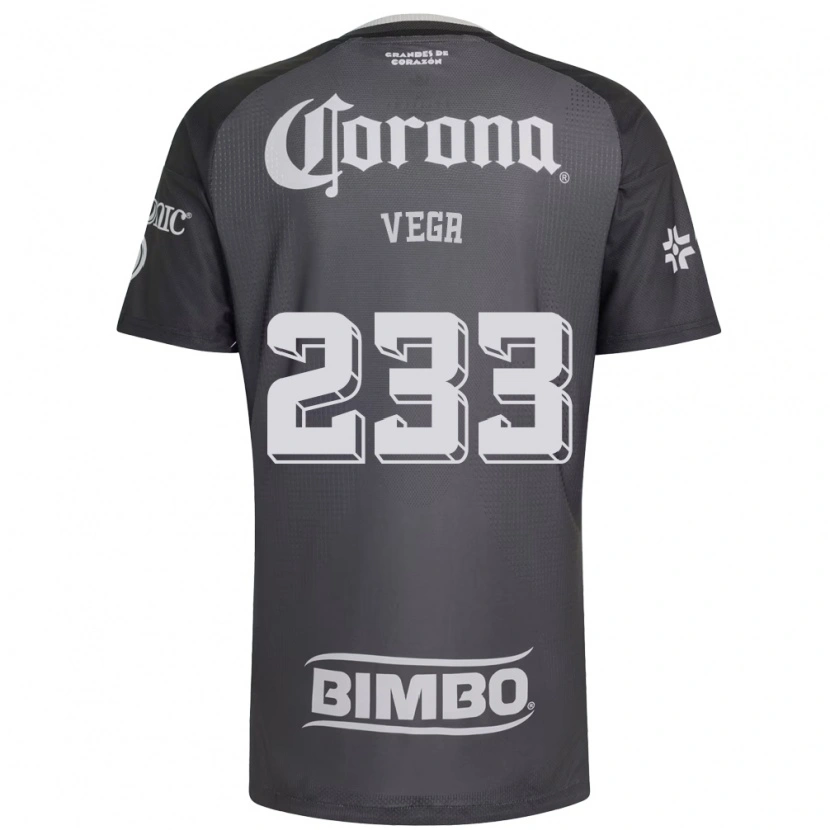 Danxen Niño Camiseta Ángel Vega #233 Gris Blanco Negro 2ª Equipación 2026/27 La Camisa México