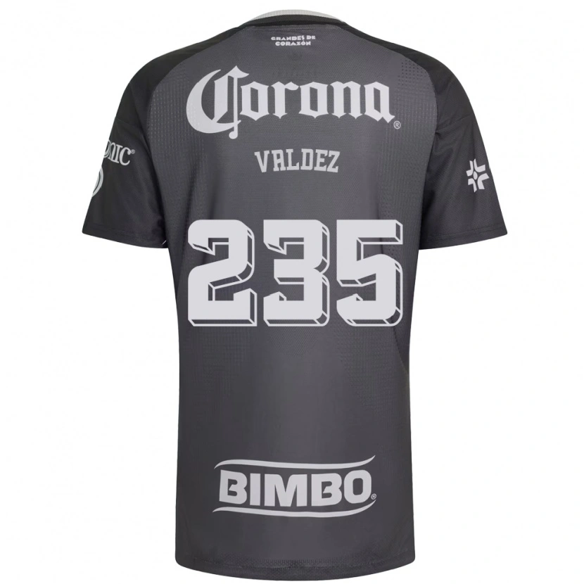 Danxen Niño Camiseta Adonai Valdez #235 Gris Blanco Negro 2ª Equipación 2026/27 La Camisa México