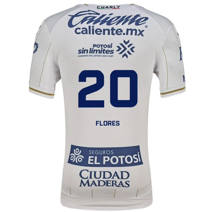 Danxen Niño Camiseta Leonardo Flores #20 Blanco Azul 2ª Equipación 2026/27 La Camisa México