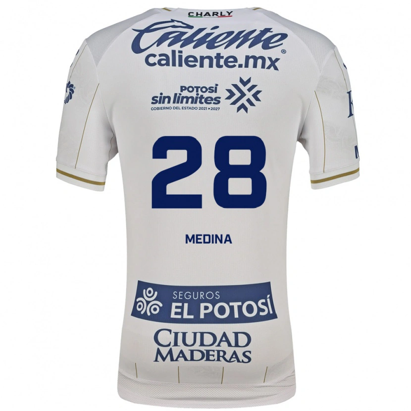 Danxen Niño Camiseta Jesús Medina #28 Blanco Azul 2ª Equipación 2026/27 La Camisa México