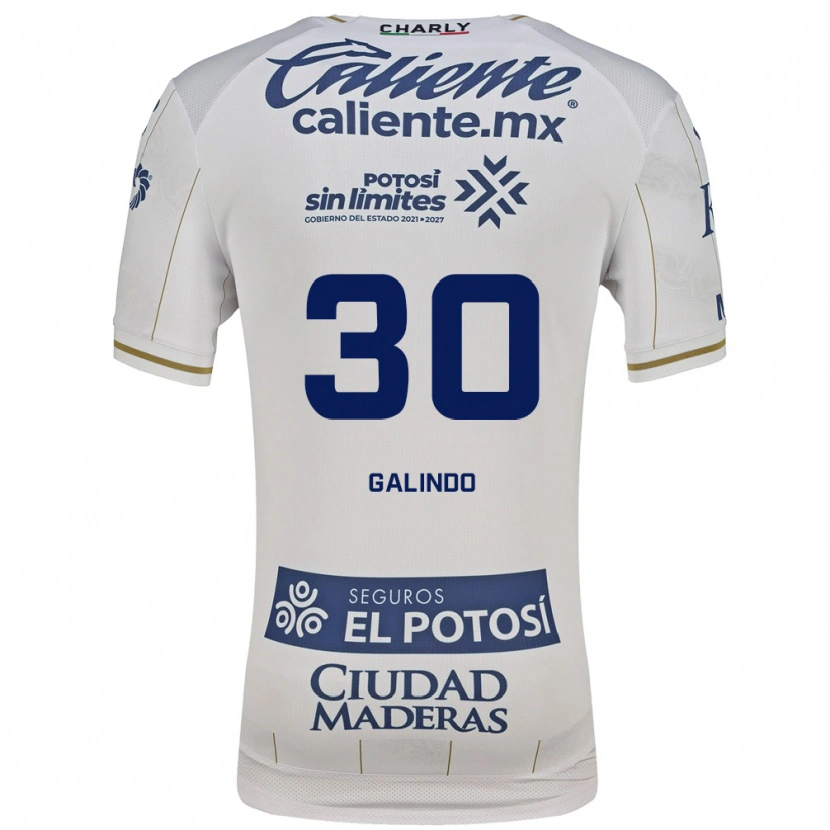 Danxen Niño Camiseta Benjamín Galindo #30 Blanco Azul 2ª Equipación 2026/27 La Camisa México