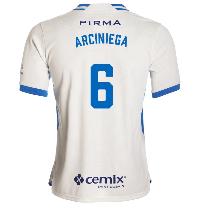 Danxen Niño Camiseta Mirelle Arciniega #6 Blanco Azul Rojo 2ª Equipación 2026/27 La Camisa México