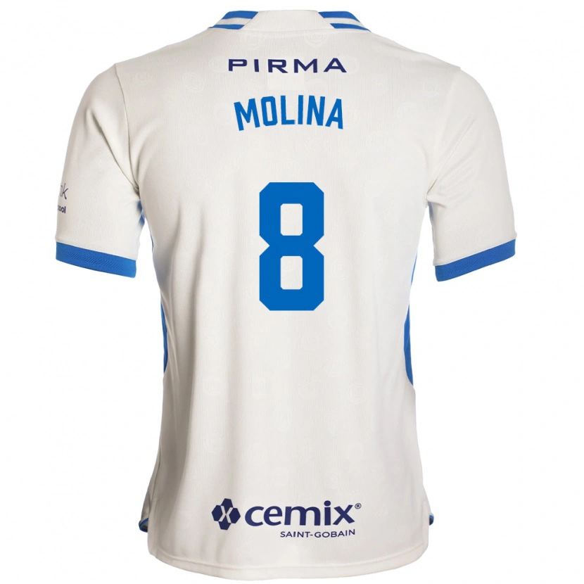 Danxen Niño Camiseta Dalia Molina #8 Blanco Azul Rojo 2ª Equipación 2026/27 La Camisa México