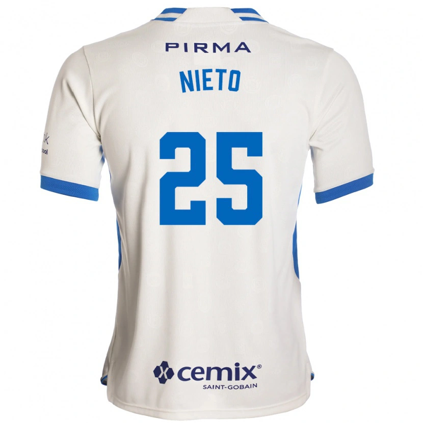 Danxen Niño Camiseta Natsidieli Nieto #25 Blanco Azul Rojo 2ª Equipación 2026/27 La Camisa México