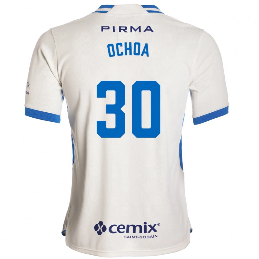 Danxen Niño Camiseta Emmanuel Ochoa #30 Blanco Azul Rojo 2ª Equipación 2026/27 La Camisa México