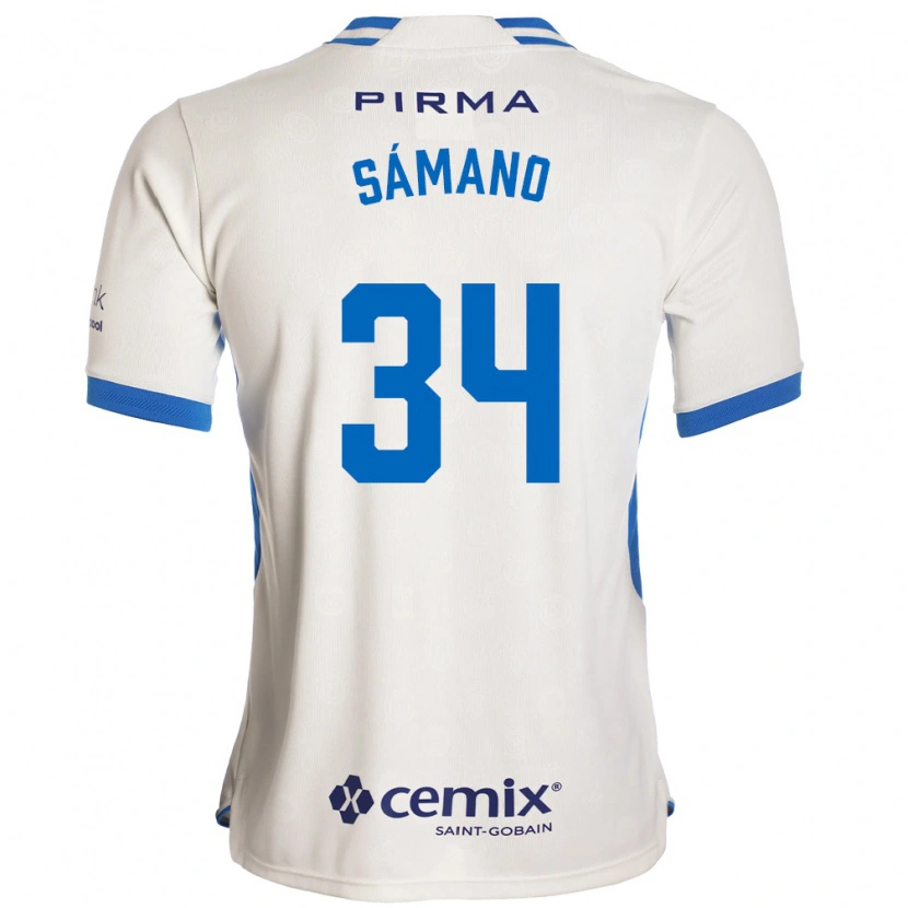 Danxen Niño Camiseta Leonardo Sámano #34 Blanco Azul Rojo 2ª Equipación 2026/27 La Camisa México