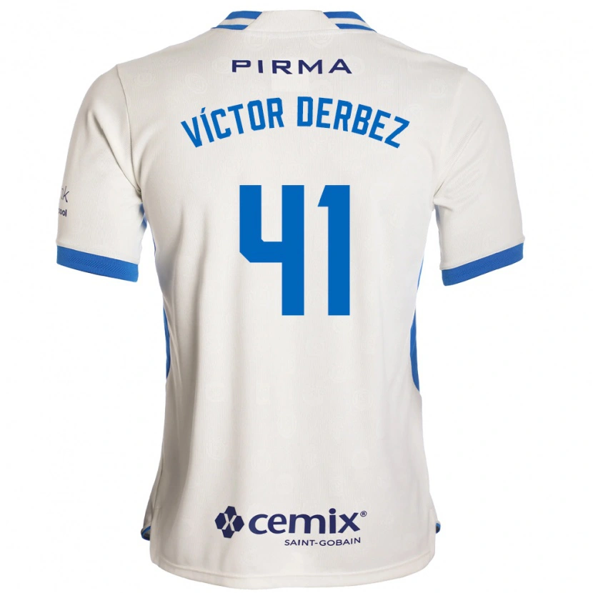 Danxen Niño Camiseta Louis Víctor Derbez #41 Blanco Azul Rojo 2ª Equipación 2026/27 La Camisa México