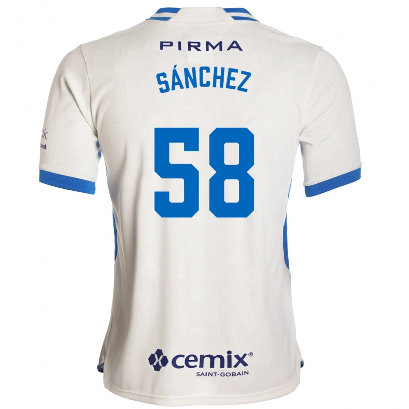 Danxen Niño Camiseta Emmanuel Sánchez #58 Blanco Azul Rojo 2ª Equipación 2026/27 La Camisa México