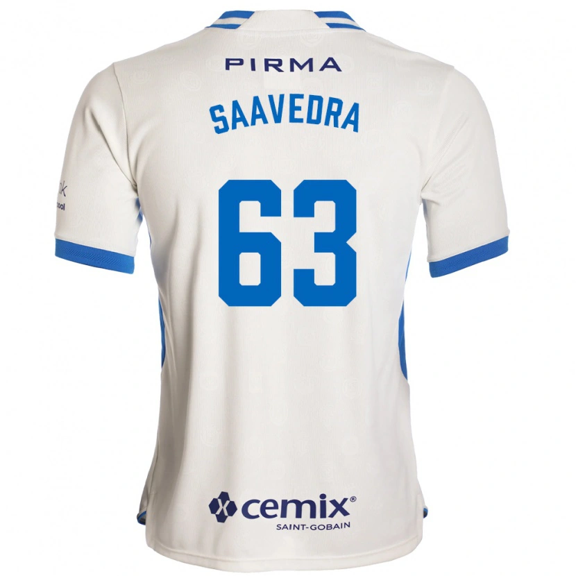 Danxen Niño Camiseta Ángel Saavedra #63 Blanco Azul Rojo 2ª Equipación 2026/27 La Camisa México