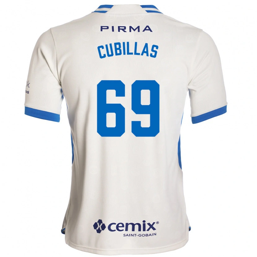 Danxen Niño Camiseta Andre Cubillas #69 Blanco Azul Rojo 2ª Equipación 2026/27 La Camisa México