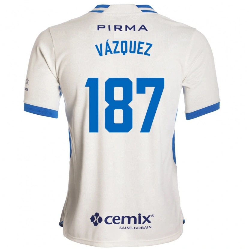 Danxen Niño Camiseta Cristian Vázquez #187 Blanco Azul Rojo 2ª Equipación 2026/27 La Camisa México
