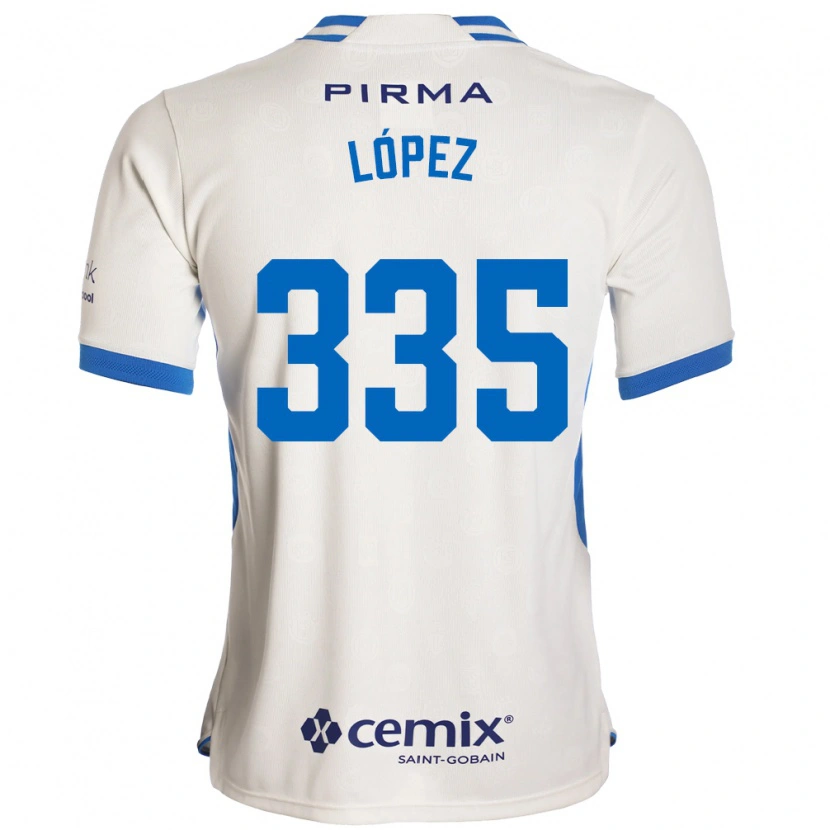 Danxen Niño Camiseta Alfredo López #335 Blanco Azul Rojo 2ª Equipación 2026/27 La Camisa México