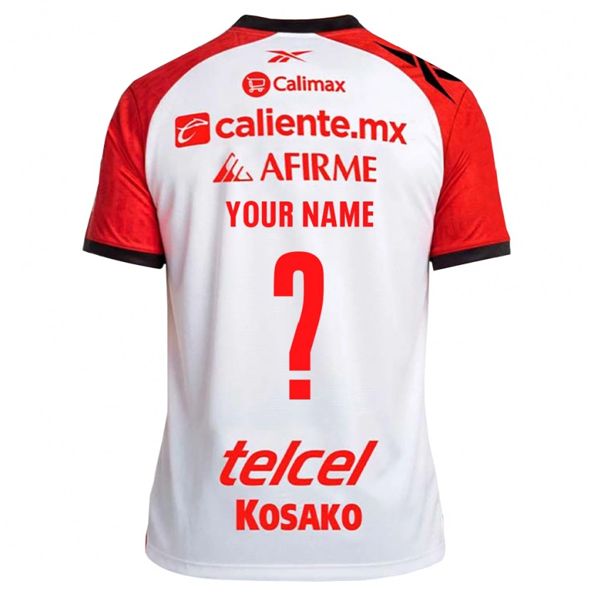 Danxen Niño Camiseta Su Nombre #0 Rojo Blanco Negro 2ª Equipación 2026/27 La Camisa México