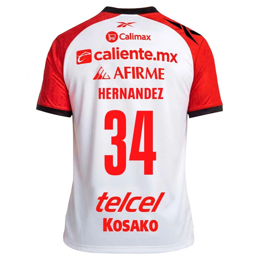 Danxen Niño Camiseta Kimberly Hernandez #34 Rojo Blanco Negro 2ª Equipación 2026/27 La Camisa México