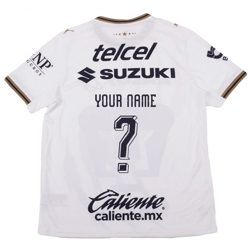 Danxen Niño Camiseta Su Nombre #0 Blanco Negro Marrón 2ª Equipación 2026/27 La Camisa México