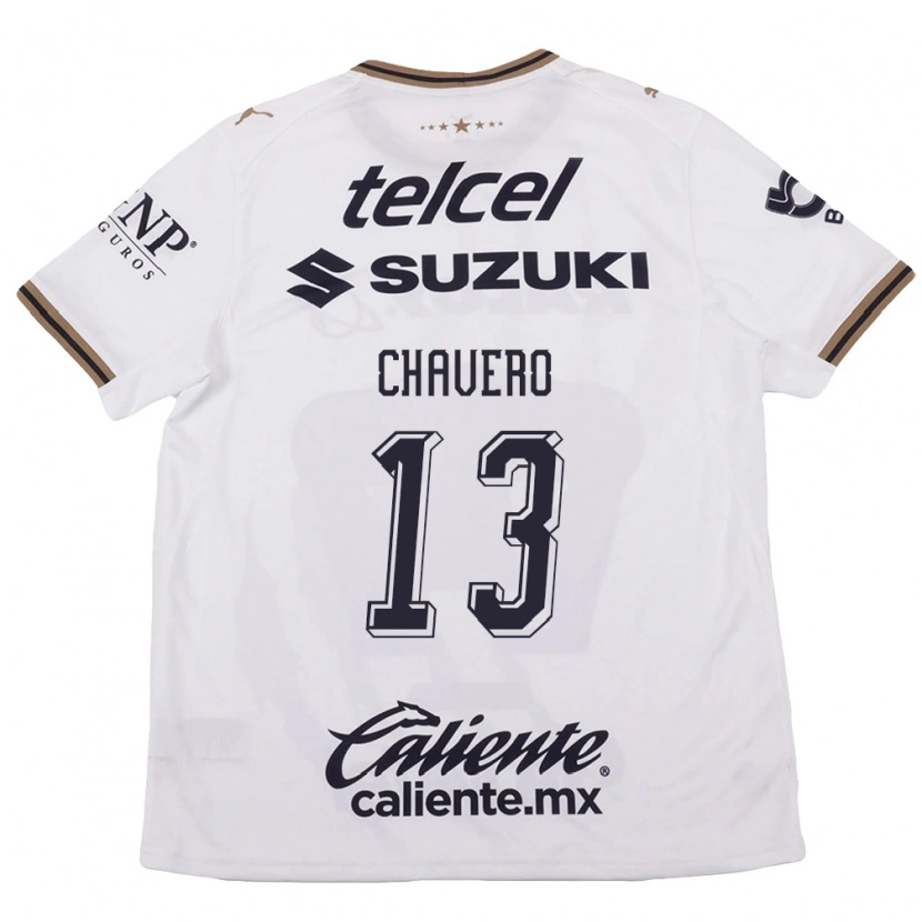 Danxen Niño Camiseta Paola Chavero #13 Blanco Negro Marrón 2ª Equipación 2026/27 La Camisa México