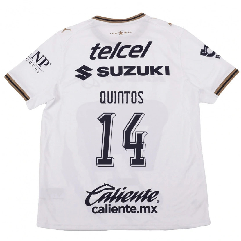 Danxen Niño Camiseta Bibiana Quintos #14 Blanco Negro Marrón 2ª Equipación 2026/27 La Camisa México