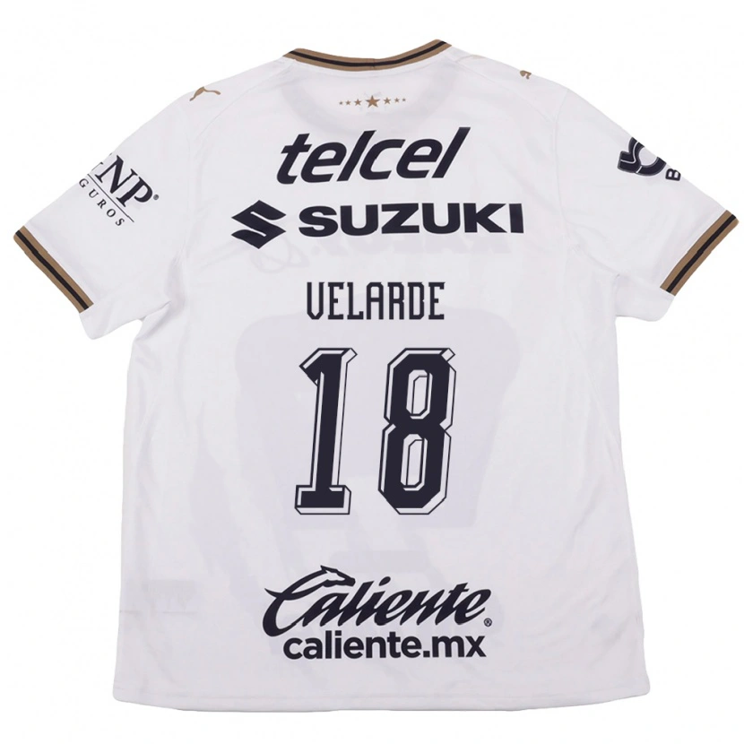 Danxen Niño Camiseta Efrain Velarde #18 Blanco Negro Marrón 2ª Equipación 2026/27 La Camisa México