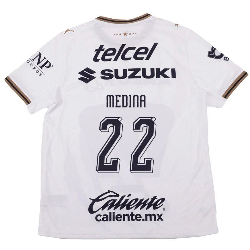 Danxen Niño Camiseta Alan Medina #22 Blanco Negro Marrón 2ª Equipación 2026/27 La Camisa México
