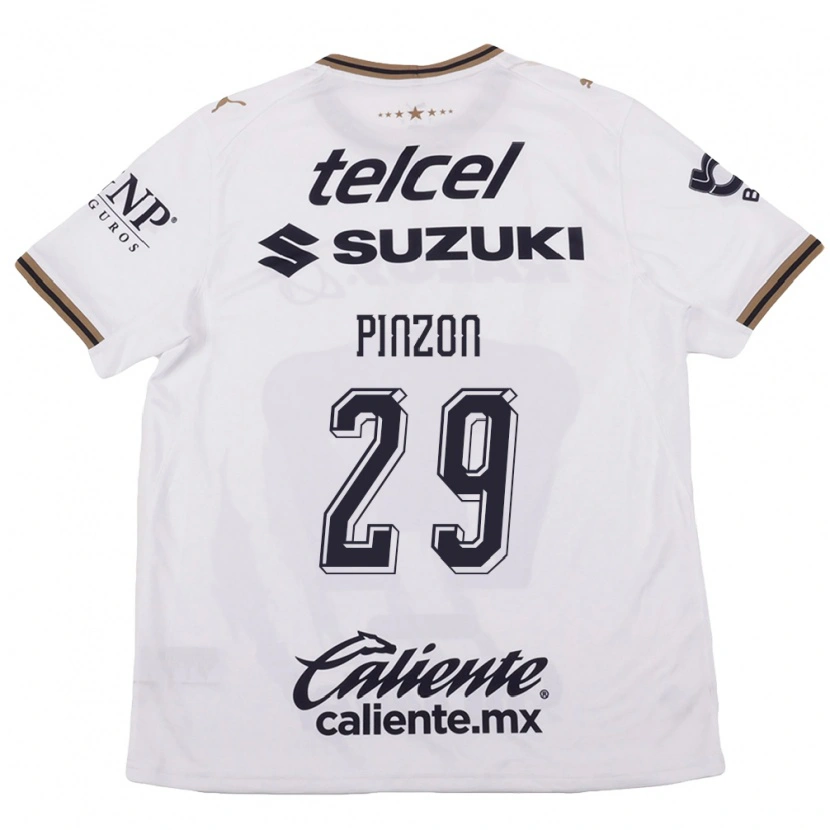 Danxen Niño Camiseta Liceth Pinzon #29 Blanco Negro Marrón 2ª Equipación 2026/27 La Camisa México