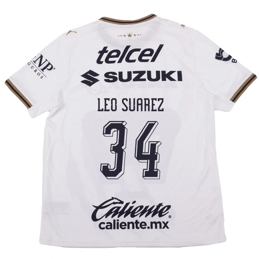 Danxen Niño Camiseta Leo Suárez #34 Blanco Negro Marrón 2ª Equipación 2026/27 La Camisa México