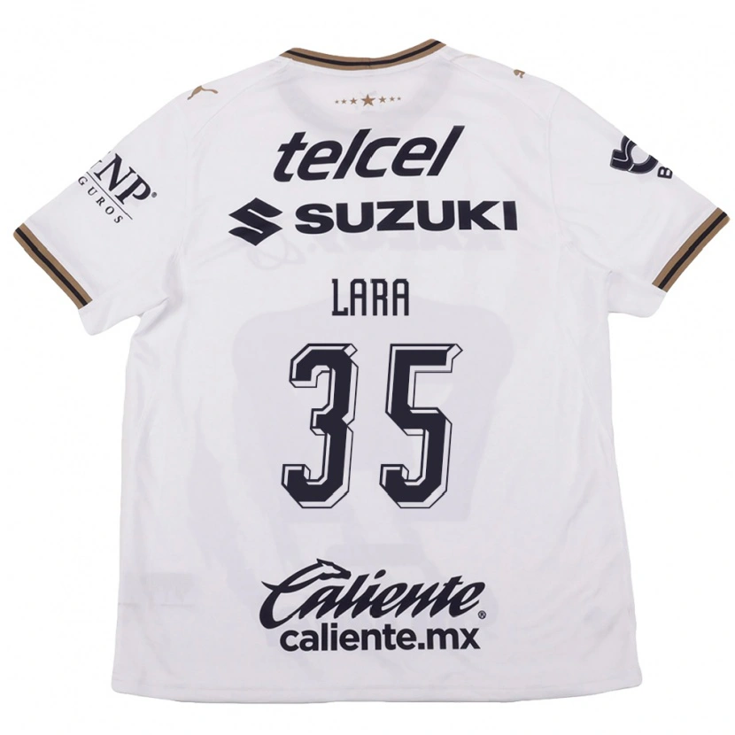 Danxen Niño Camiseta Pablo Lara #35 Blanco Negro Marrón 2ª Equipación 2026/27 La Camisa México