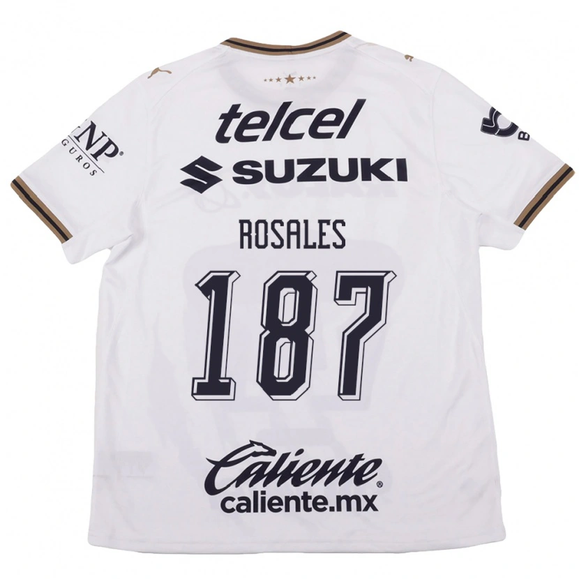 Danxen Niño Camiseta Alonso Rosales #187 Blanco Negro Marrón 2ª Equipación 2026/27 La Camisa México
