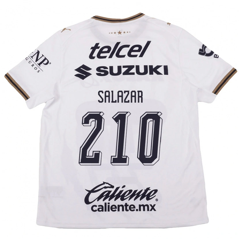 Danxen Niño Camiseta Jared Salazar #210 Blanco Negro Marrón 2ª Equipación 2026/27 La Camisa México
