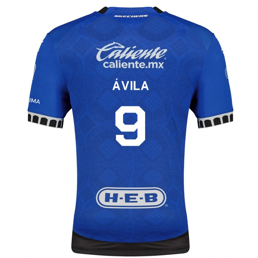 Danxen Niño Camiseta Alí Ávila #9 Azul Real Blanco Negro 2ª Equipación 2026/27 La Camisa México