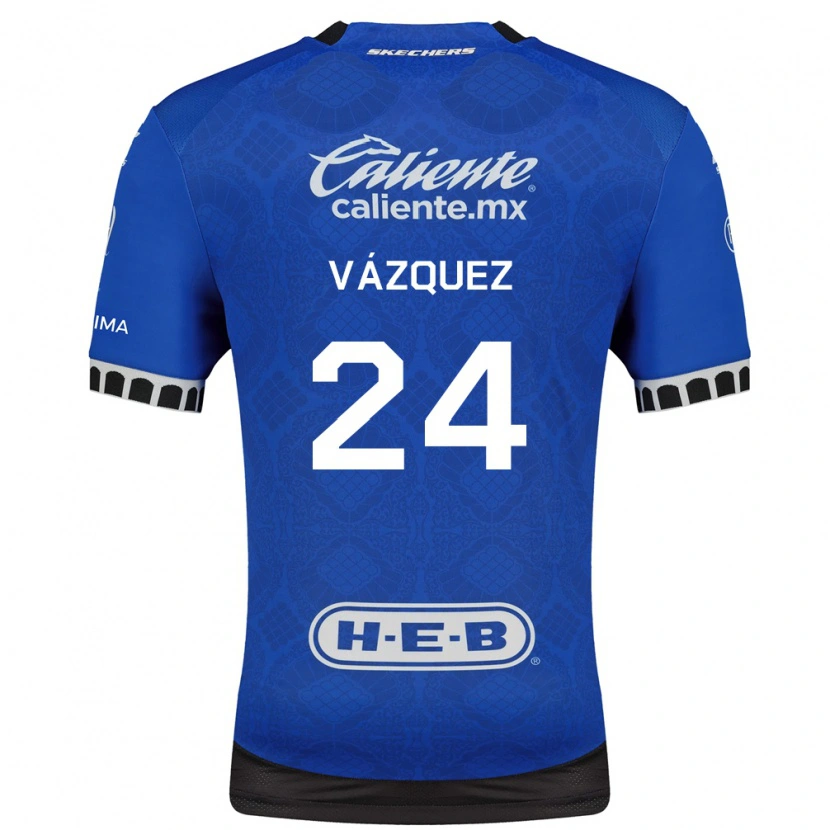 Danxen Niño Camiseta Brayton Vázquez #24 Azul Real Blanco Negro 2ª Equipación 2026/27 La Camisa México