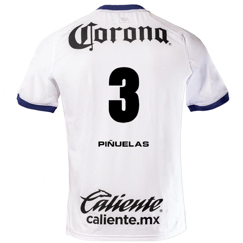 Danxen Niño Camiseta Fernando Piñuelas #3 Blanco Azul Negro 2ª Equipación 2026/27 La Camisa México
