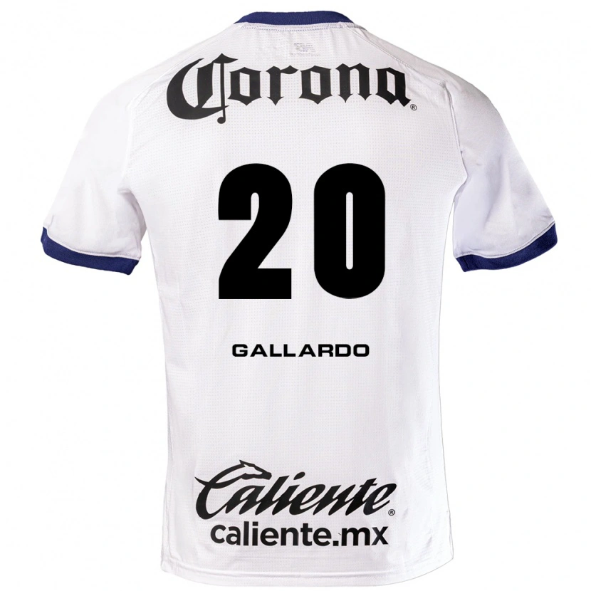 Danxen Niño Camiseta Jesús Gallardo #20 Blanco Azul Negro 2ª Equipación 2026/27 La Camisa México
