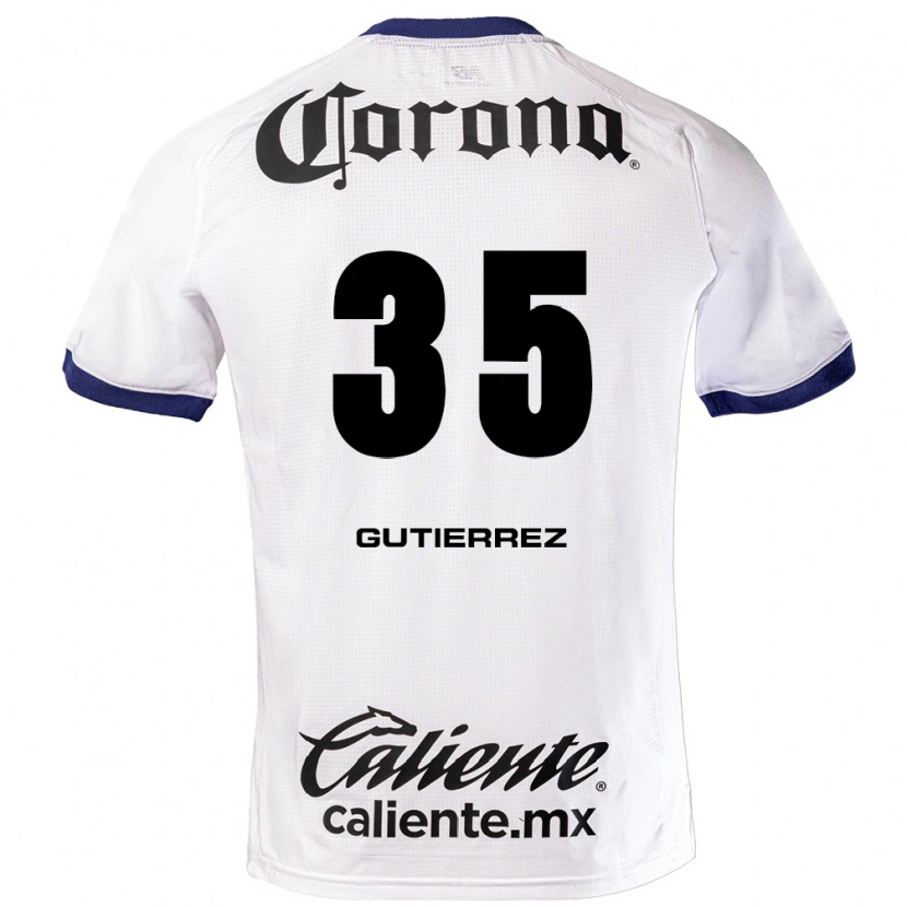 Danxen Niño Camiseta Érick Gutiérrez #35 Blanco Azul Negro 2ª Equipación 2026/27 La Camisa México