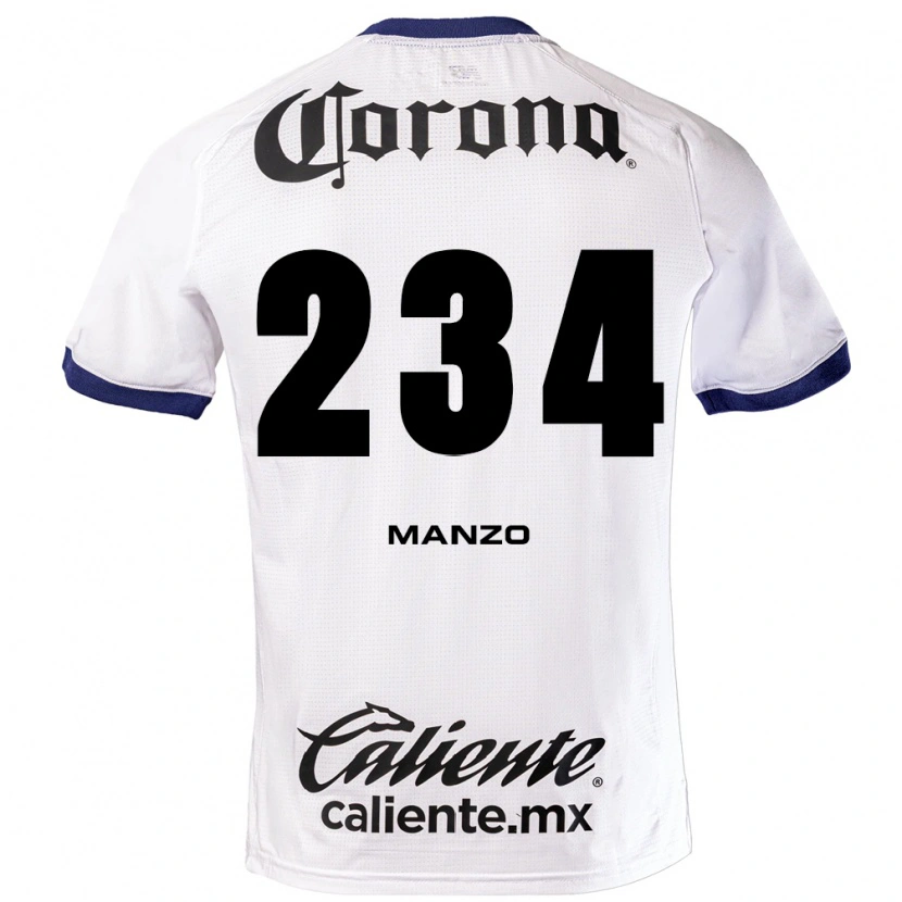 Danxen Niño Camiseta Sergio Manzo #234 Blanco Azul Negro 2ª Equipación 2026/27 La Camisa México