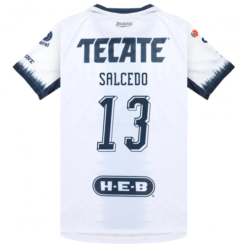 Danxen Niño Camiseta Carlos Salcedo #13 Blanco Azul Tinta Rojo 2ª Equipación 2026/27 La Camisa México