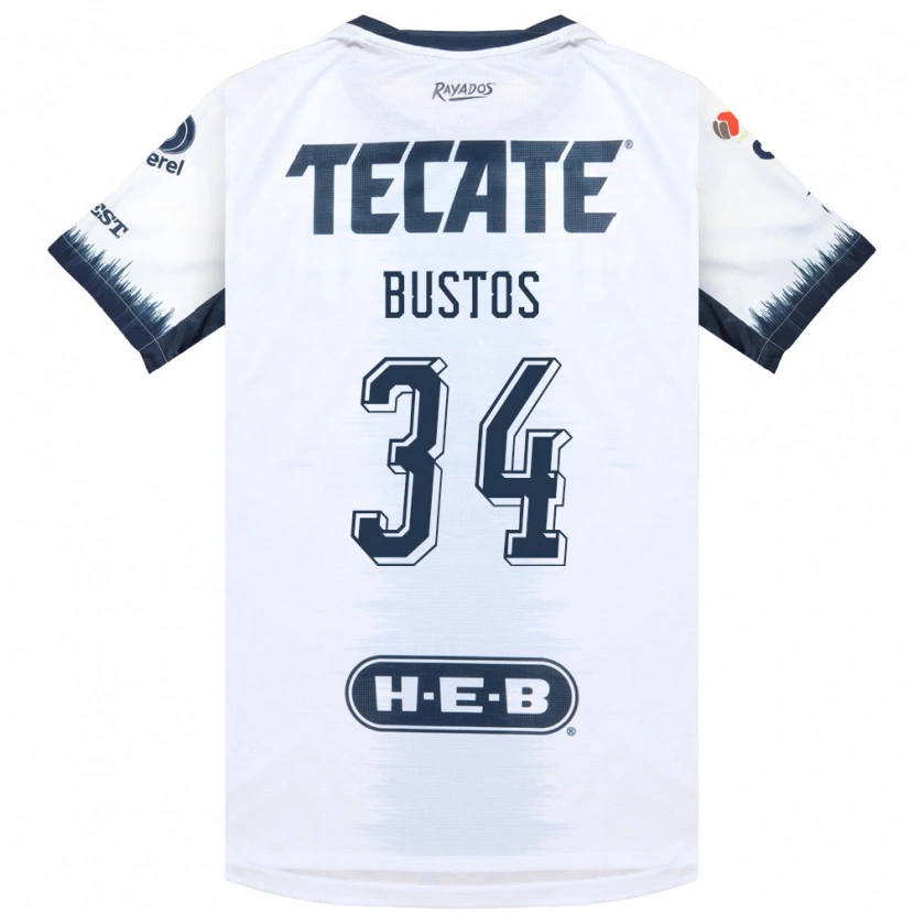 Danxen Niño Camiseta César Bustos #34 Blanco Azul Tinta Rojo 2ª Equipación 2026/27 La Camisa México