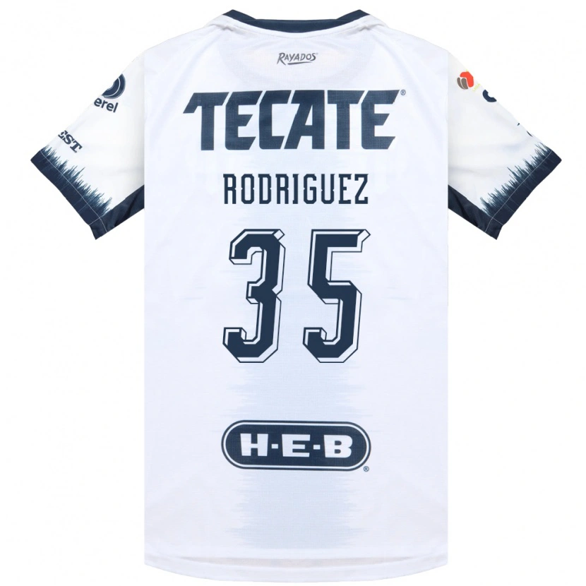 Danxen Niño Camiseta Sebastián Rodríguez #35 Blanco Azul Tinta Rojo 2ª Equipación 2026/27 La Camisa México